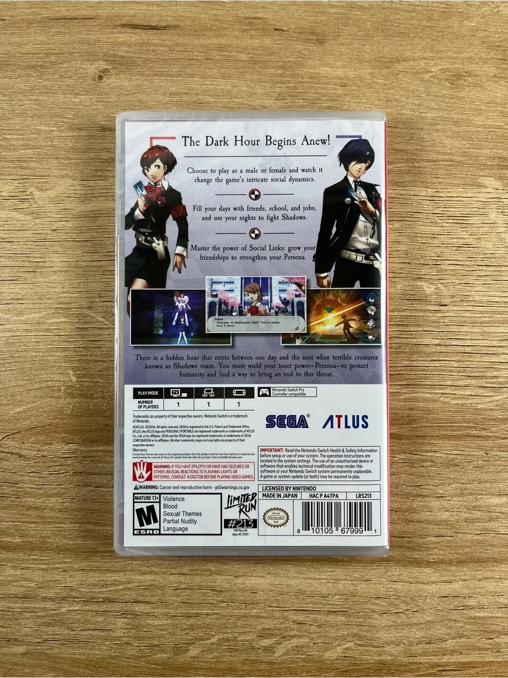 Persona 3 Portable Nintendo Switch Game Limited Run NEW SEALED
